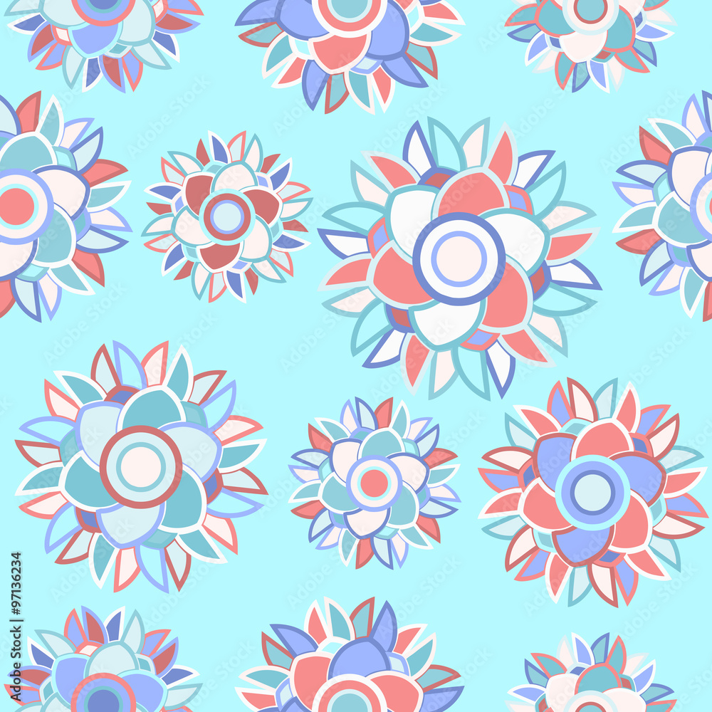 Pale blue seamless floral abstract background Pale blue seamless floral abstract background
