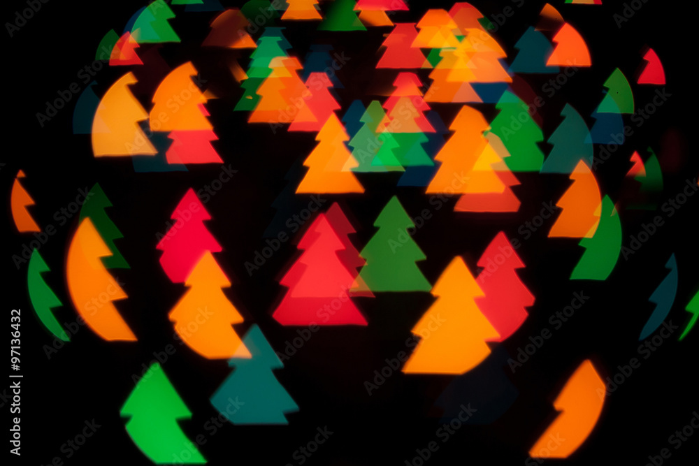 Obraz premium Christmas Tree Shape Bokeh Lights Background