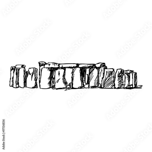 illustration vector doodle hand drawn of sketch stonehenge 