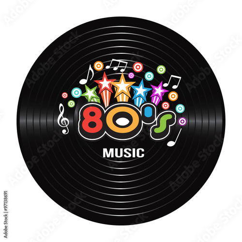 80s Music discography. Vector Illustration