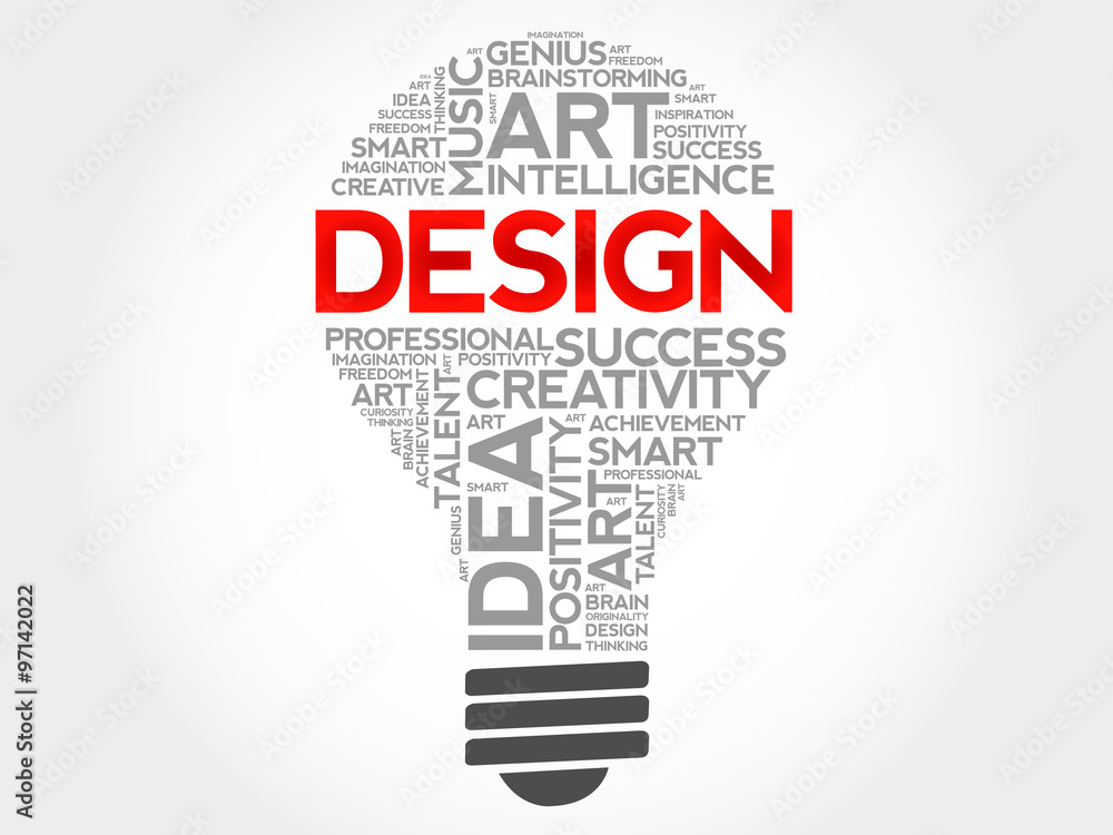 Design bulb word cloud concept Design bulb word cloud concept