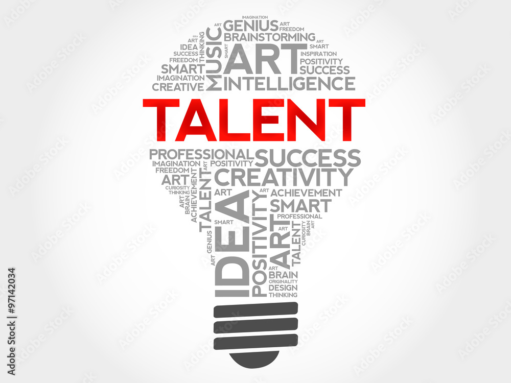 Talent bulb word cloud concept Talent bulb word cloud concept