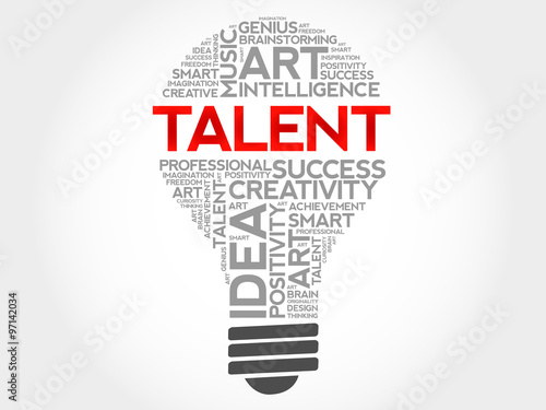 Talent bulb word cloud concept