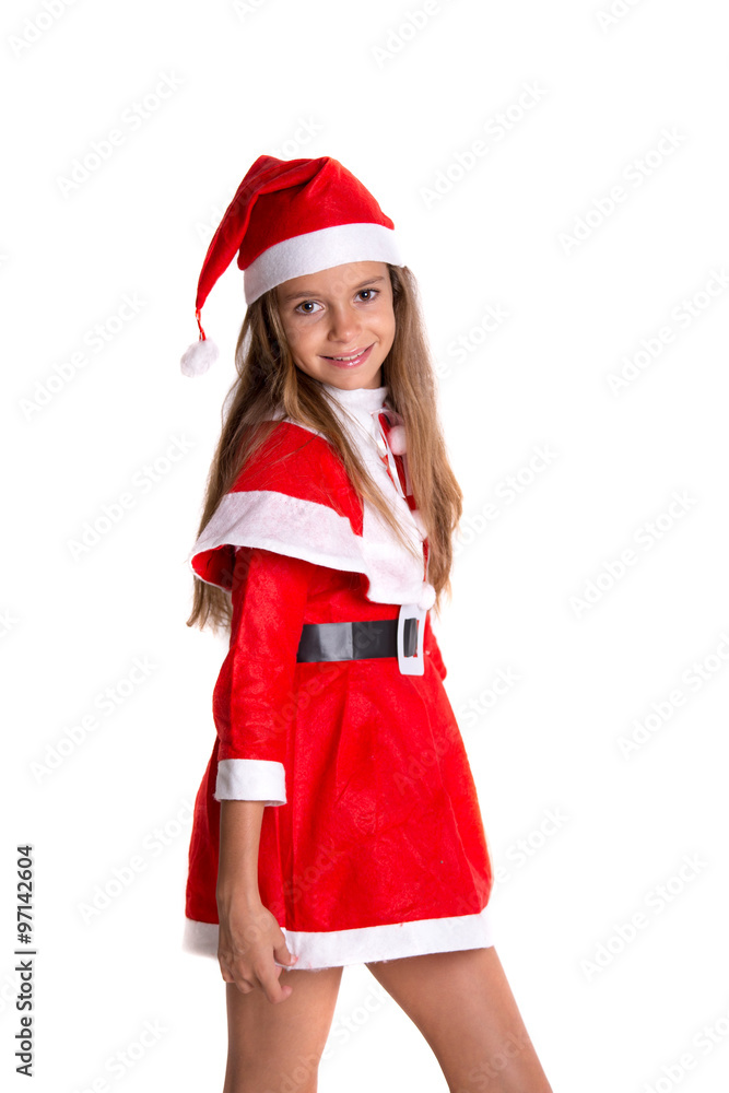 Cute girl wearing Santa Claus clothes Cute girl wearing Santa Claus clothes