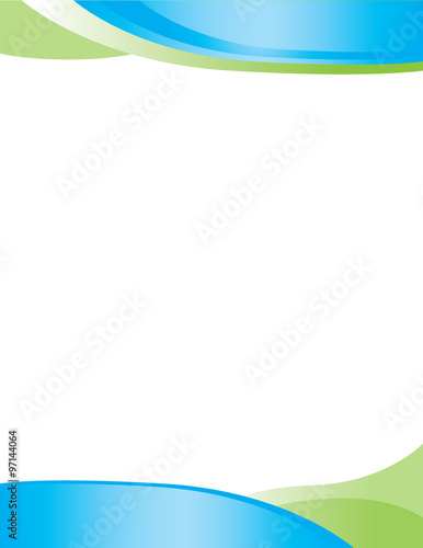 Blue Green Letterhead Background Border