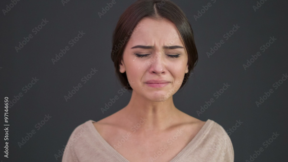 Young woman is sobbing severely. Young woman is sobbing severely.
