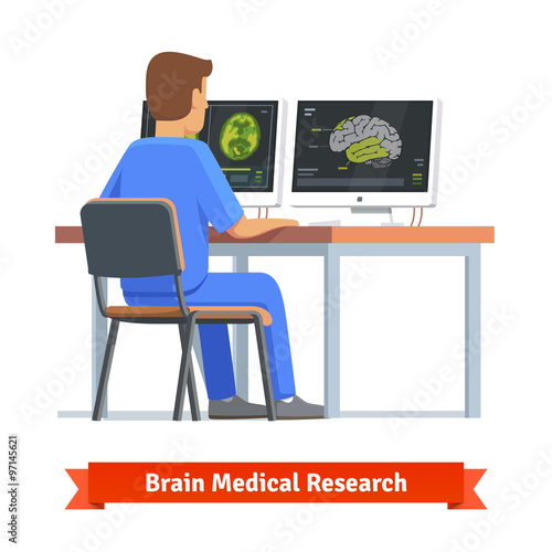 Doctor looking at results of MRI brain scan