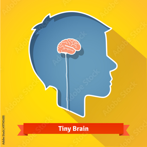 Tiny small underdeveloped or dried up brain