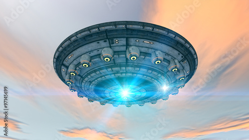 Photography 3d futuristic UFO