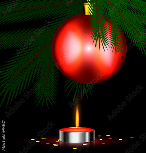 red festive candle