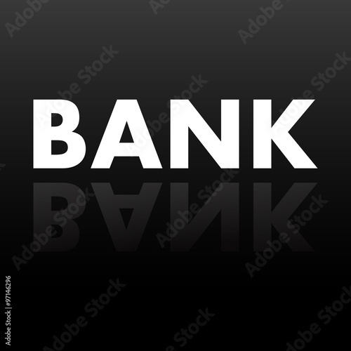 The word BANK in mirror reflection. Vector illustration. Eps 10