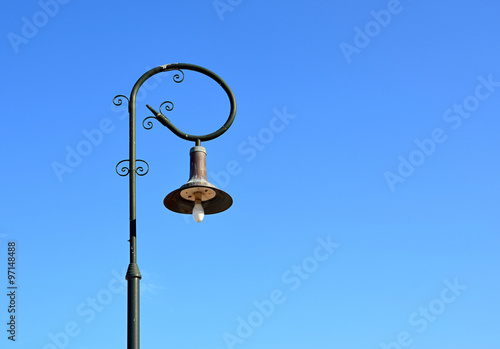 top of the old street metal lamp photography