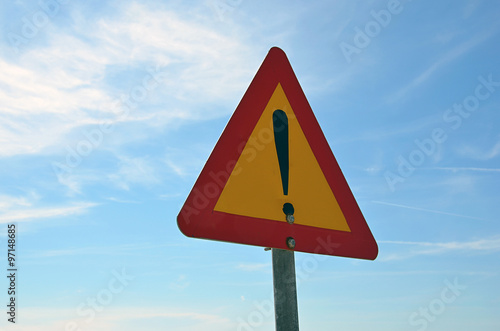 red and yellow road warning sign photography