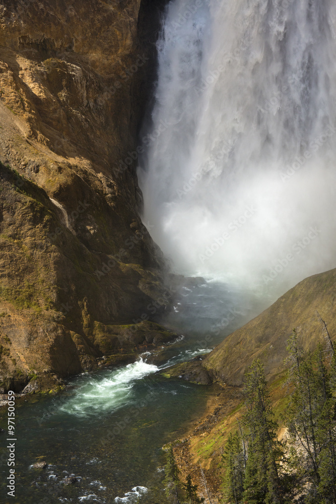 MIst at the bottom of Lower Falls, Yellowstone River, Wyoming. MIst at the bottom of Lower Falls, Yellowstone River, Wyoming.