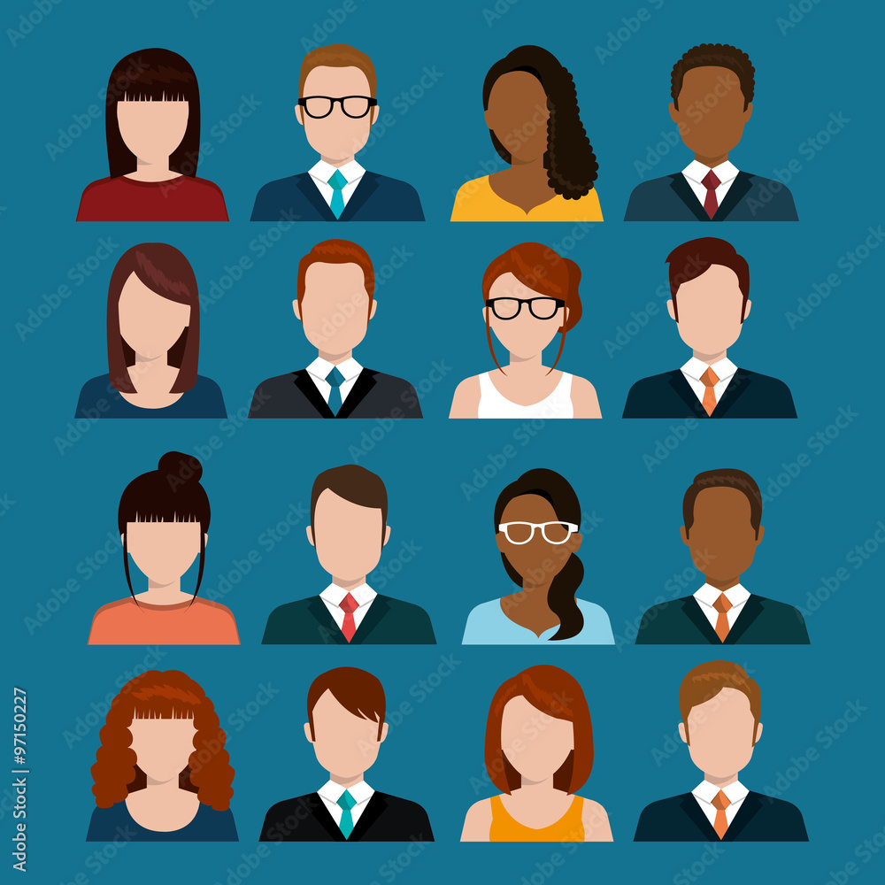 Young people avatar silhouette