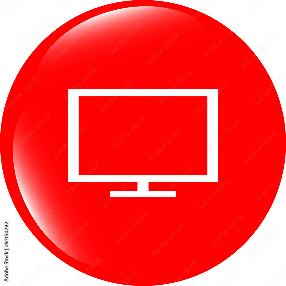 vector laptop or monitor sign web button icon isolated on white vector laptop or monitor sign web button icon isolated on white