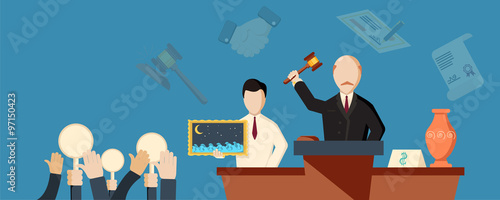 Auction and bidding horizontal banner