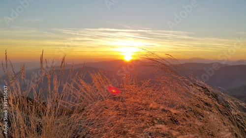Nice sunset scene in the mountain © ValentinValkov