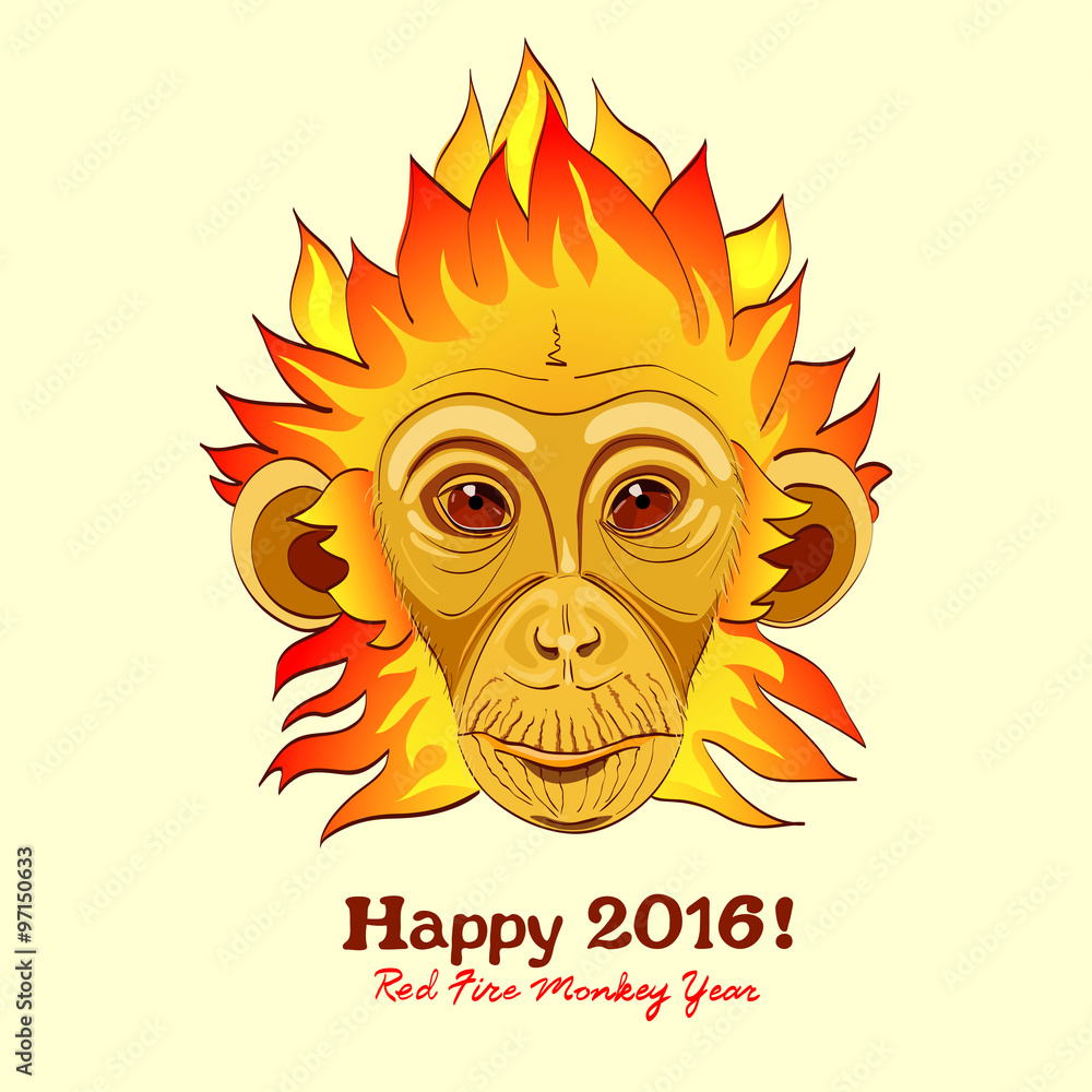Redhead Fire Monkey as New 2016 Year symbol