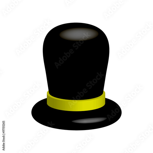 Black hat on a white background