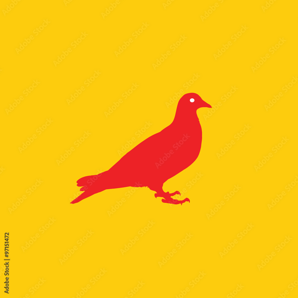 Fototapeta premium Silhouette of a dove (color bird)