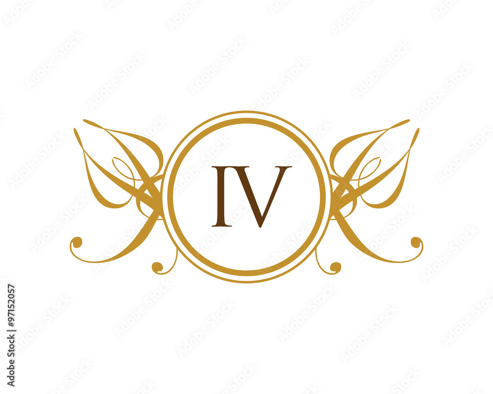 IV Luxury Ornament Initial Logo IV Luxury Ornament Initial Logo