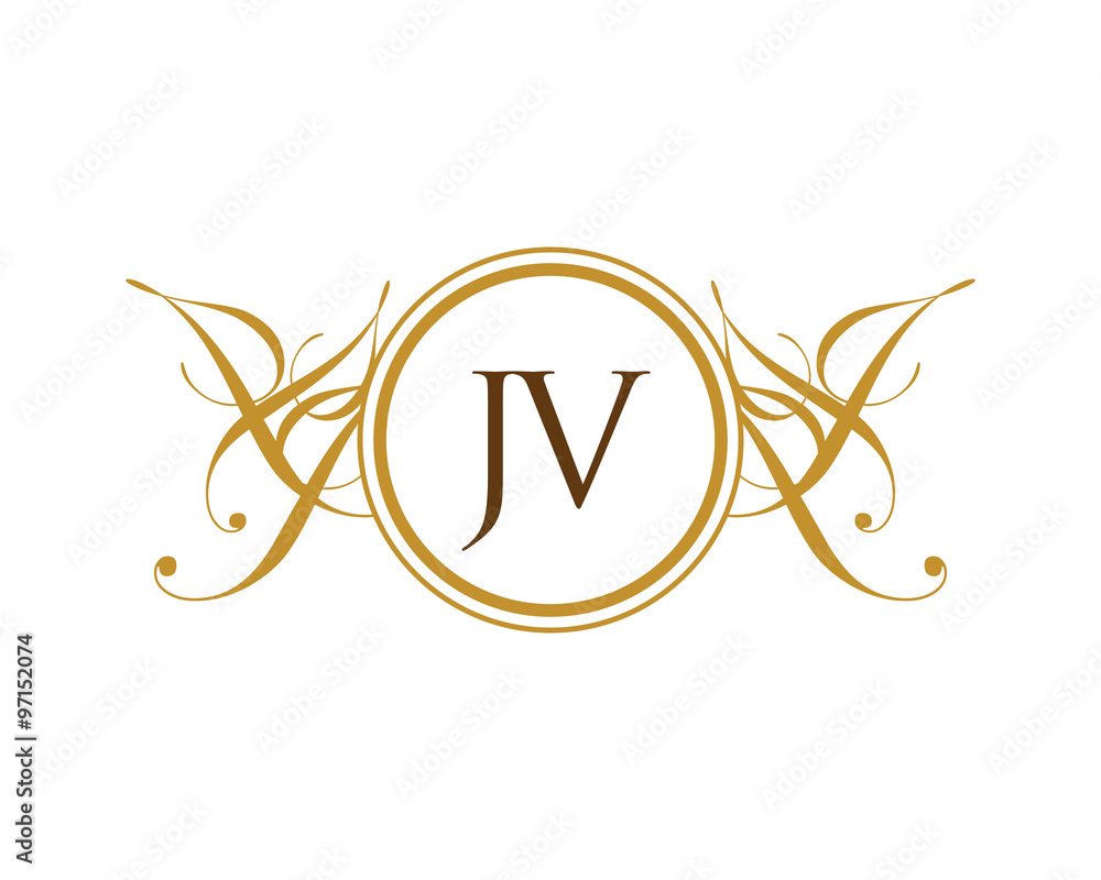 JV Luxury Ornament Initial Logo JV Luxury Ornament Initial Logo