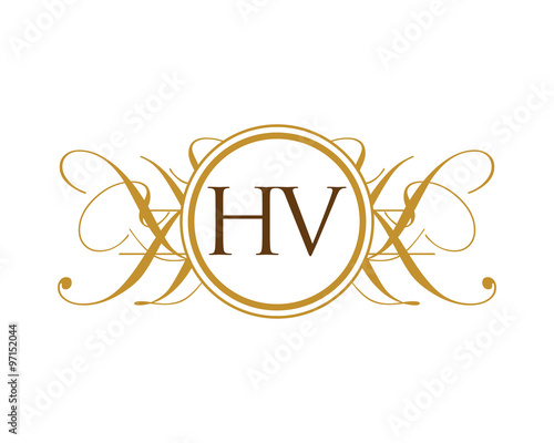 HV Luxury Ornament Initial Logo