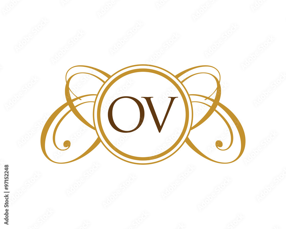 OV Luxury Ornament Initial Logo OV Luxury Ornament Initial Logo