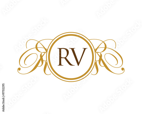 RV Luxury Ornament Initial Logo