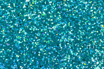Cyan glitter for texture or background.