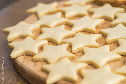 Star shaped butter cookies, Christmas pastry