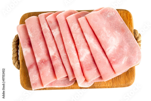 squared slice of lean pork ham photo