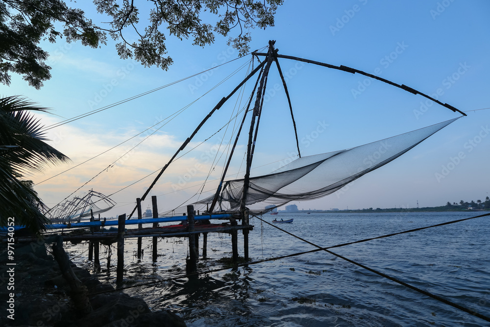 Chiese Fishing Nets at Fort Cochin, Kerala,South India