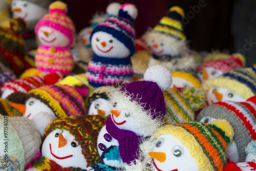 Soft toys at Christmas market of Munich Residence (Germany)
