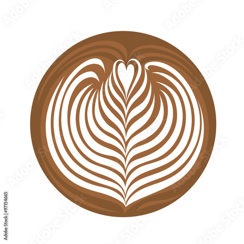 Aflutter Rosetta Latte Art Coffee Logo Icon with white background