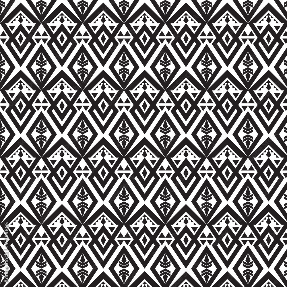 Aztec tribal seamless pattern with white and black background Aztec tribal seamless pattern with white and black background