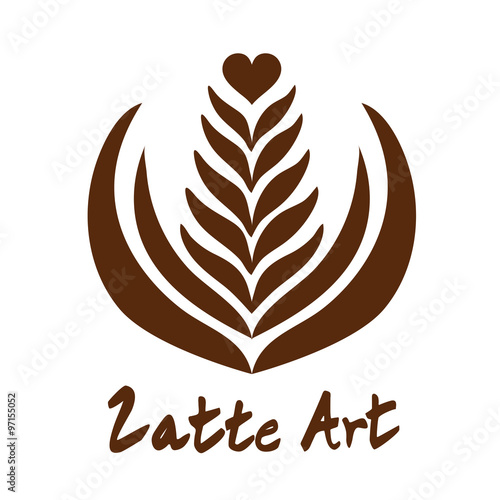 Hearth and Rosetta Coffee Latte Art Logo Icon