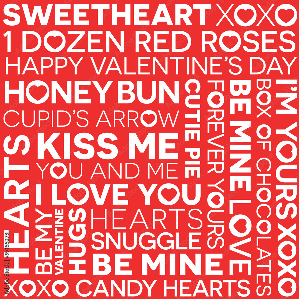 Seamless valentine's day word pattern Seamless valentine's day word pattern