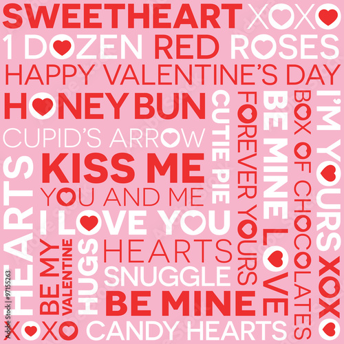 Seamless valentine's day word pattern