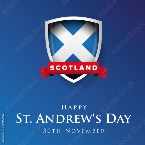 Εκτύπωση καμβά St Andrew Day Scotland flag shield banner or poster