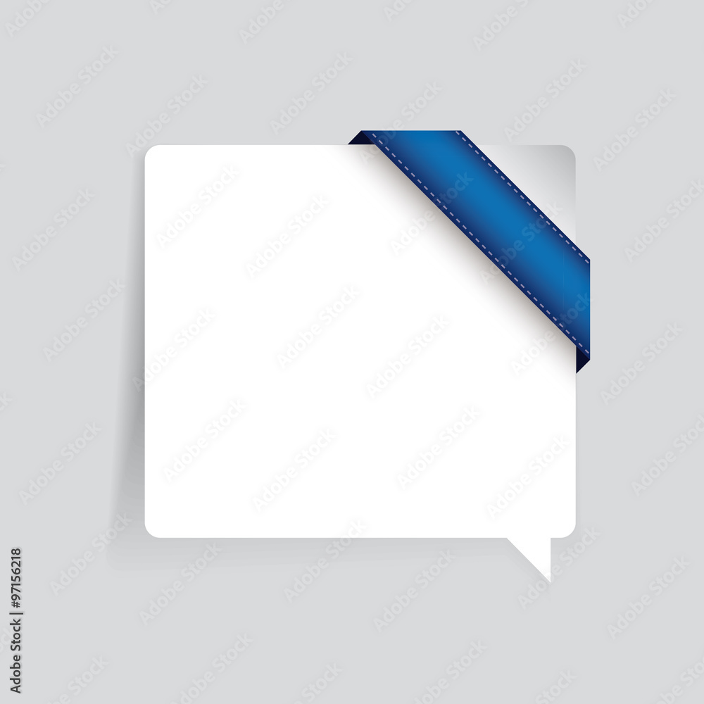 Corner ribbon blue on label Corner ribbon blue on label