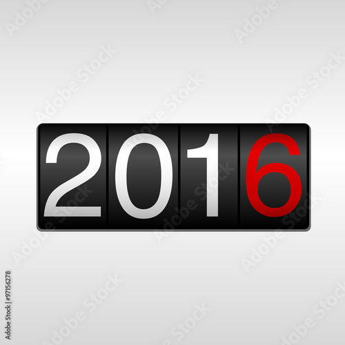 2016 New Year Odometer - White and Red 