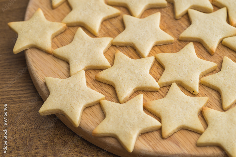 Star shaped butter cookies, Christmas pastry Star shaped butter cookies, Christmas pastry