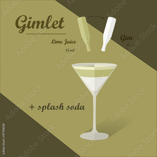 Cocktail Recipe, Vector