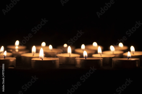 Wallpaper Mural tea candles on a black background Torontodigital.ca