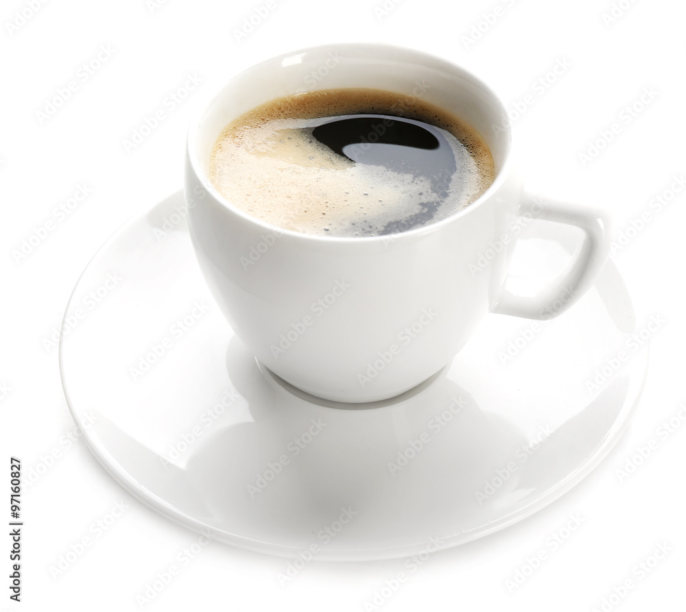 Obraz premium A cup of tasty coffee, isolated on white