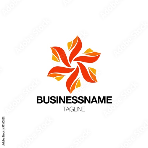 fire flower logo template