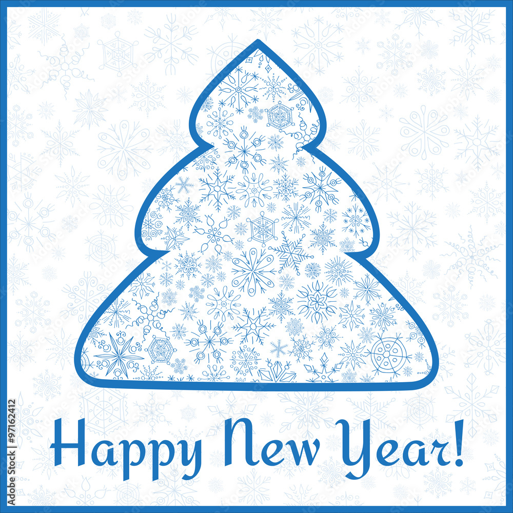 Happy New Year Greeting Card.