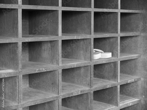 Shoe rack with empty space black and white